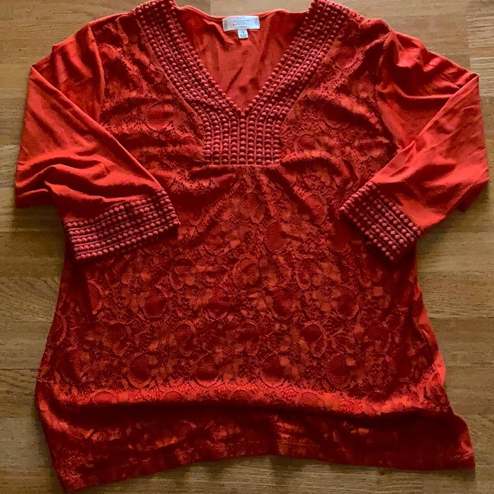Orange Lacy Tunic